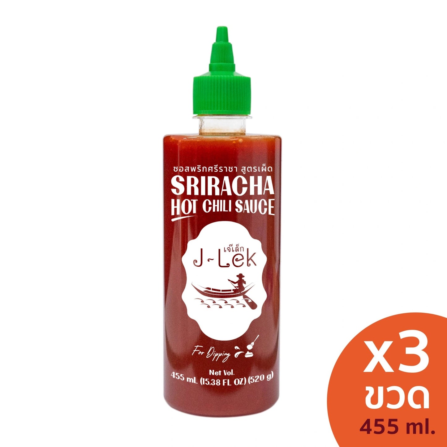 J-lek Sriracha Chili Sauce Spicy Formula Bottles 455ml