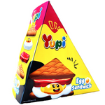 Yupi Egg Sandwich confectionery snack with colorful candy-coated egg shapes on a white background