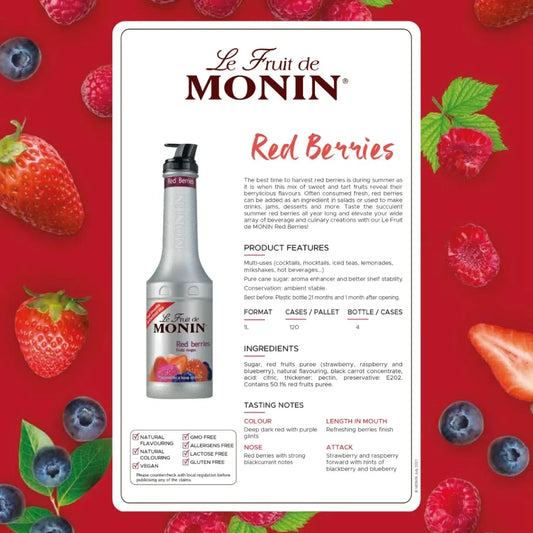 Monin Red Berries Fruit Mix 1000ml