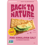 Back To Nature Pink Himalayan Salt flatbread snack with a crispy texture and pink salt seasoning, displayed on a white surface.