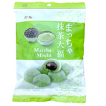 Royal Family Matcha Mochi, green tea flavored Japanese confectionery snack with soft, chewy rice cake texture.