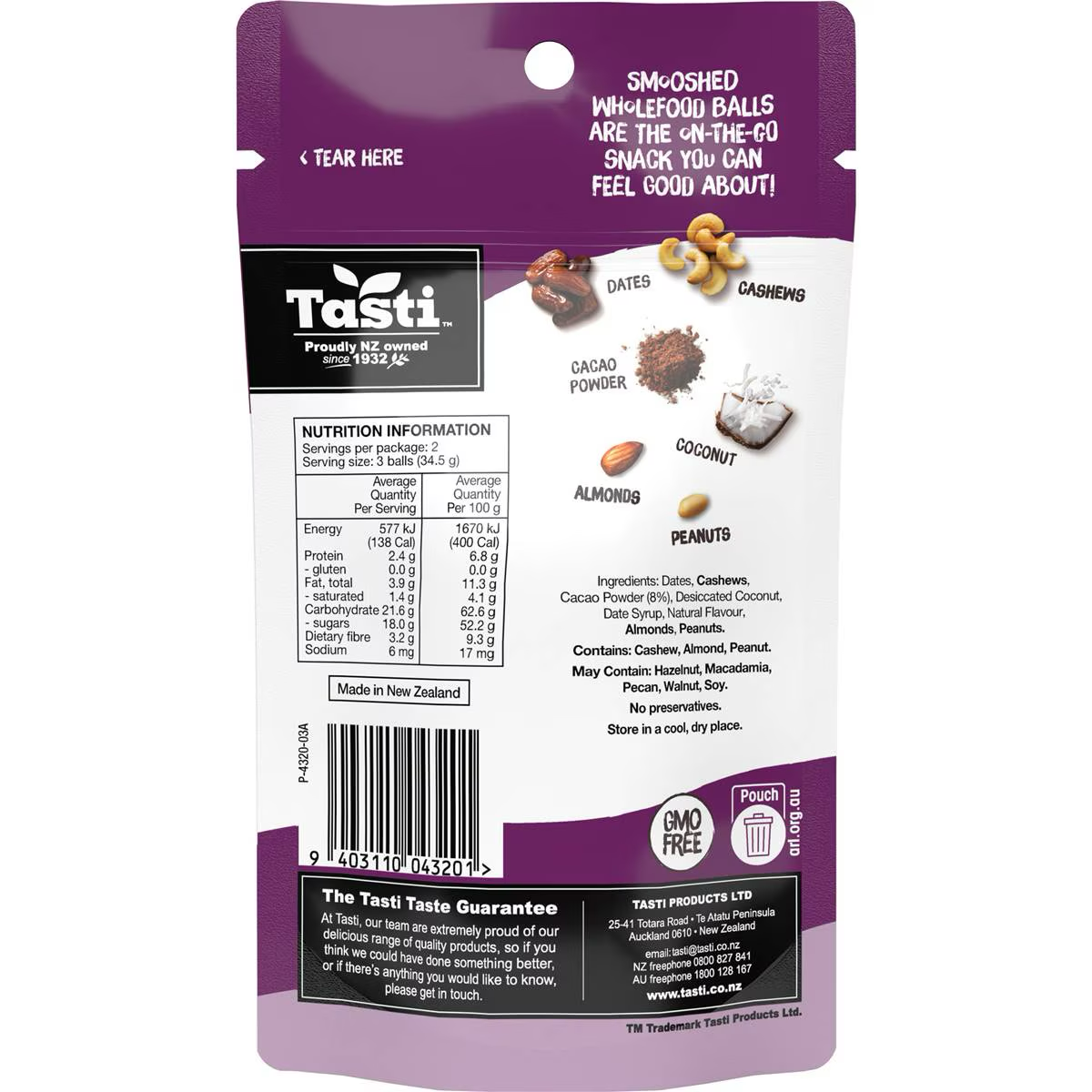Tasti Smooshed Cacao Brownie