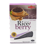 Sandee Rice Riceberry 100% dry rice in 1kg package, showcasing purple rice grains from SANDEE RICE brand.