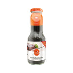 J-lek Black Pepper Sauce in a 350g glass bottle, dry grocery product with dark liquid visible inside.