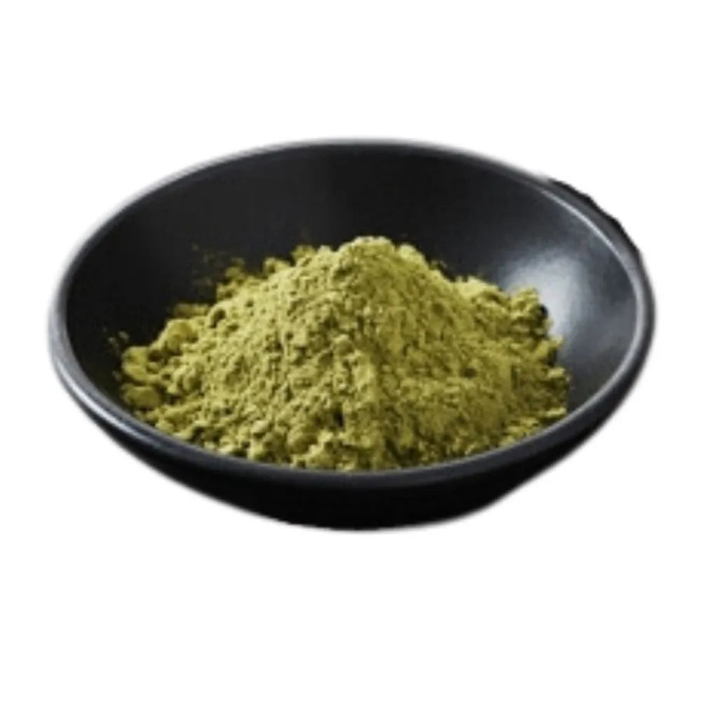 Siam Food Services Wasabi Powder 500g in a clear bag, showing bright green wasabi powder used for Japanese cuisine and sushi.