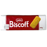 Lotus Biscoff caramelized biscuits in a clear snack package, showcasing the golden, crunchy confectionery snacks.