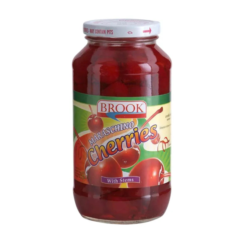 BROOK Maraschino Cherries With Red Stems . Maraschino Cherries