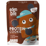 Eden Bite Charcoal Cocoa Protein Cookie in a wrapper, showcasing a healthy confectionery snack with dark chocolate and charcoal accents.