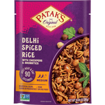 Patak's Delhi Spiced Rice in a bowl, showcasing the flavorful, seasoned rice with visible spices and herbs.