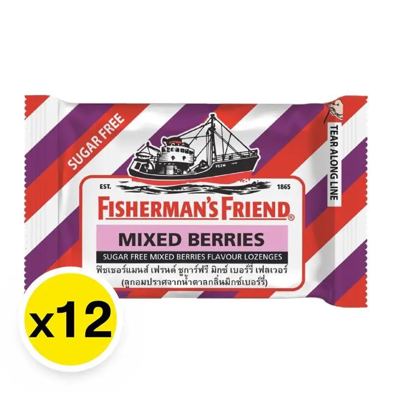 Fishermans Friend Sugar-Free Lozenges With Mixed Berry Flavor x12