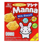 Morinaga Milk Biscuits, confectionery snacks, showing golden-brown biscuits with milk flavor packaging, close-up view.