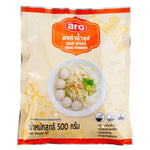 ARO Soup Stock Base Powder 500g in a clear container, dry grocery product for flavorful homemade soups and broths.