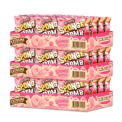 GRINNY SPONGE BOMB SNACK EXTREME STRAWBERRY FLAVOR . (PACK