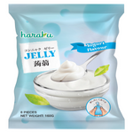 Haraku Yogurt Jelly confectionery snack with colorful gelatin cubes in a clear dish, showcasing vibrant, fruity textures.
