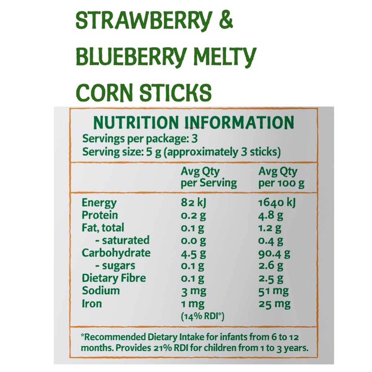 Only Organic Strawberry Blueberry Melty Corn Sticks