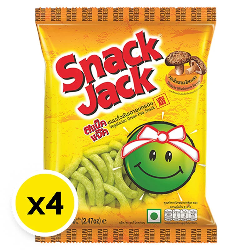 SNACK JACK Green Pea Snack Shiitake Mushroom Flavour 70g x4