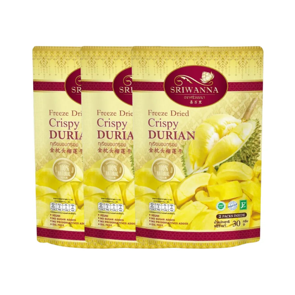 SRIWANNA Freeze Dried Durian . 3 Pcs 210g