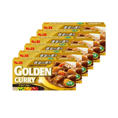 S & B Golden Curry Sauce Mix With Powder 198g x6