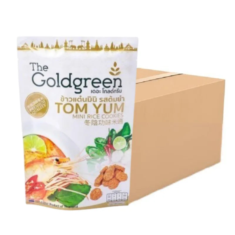 THE GOLDGREEN [whole Box 40] - TOM YUM MINI RICE COOKIES 40g