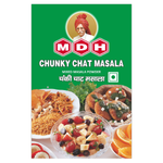 Mdh Chunky Chat Masala in a spice jar, used for flavoring chat and Indian snacks, from the Mdh grocery brand.