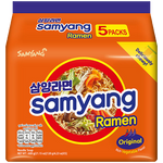 Samyang Original Ramen grocery product, packaged instant noodle bowl with spicy flavor, ready for quick, flavorful meals.