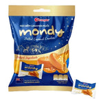 Mondy Salted Caramel Candy 180g, dry grocery snack featuring creamy caramel and salted flavor in a clear package.