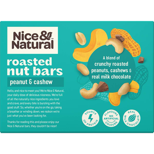 Nice & Natural Roasted Nut Bars Peanut And Cashew