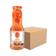 J-LEK Chicken Dipping Sauce bottles, 390g each, in a pack of 12, with sauce pouring over grilled chicken