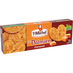 St Michel Palmiers au Caramel cookie showing golden, flaky pastry with caramel filling, a delicious confectionery snack.