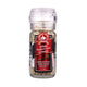 White peppercorn grinder by NO.1 HAND BRAND, 45g, showing a sleek white pepper grinder with peppercorns inside.