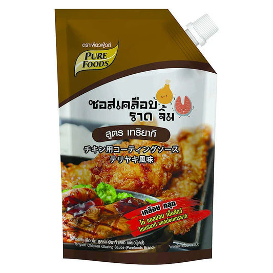 Pure Foods Teriyaki Chicken Glazing Sauce in an 800g bottle, with label and cap visible on a plain background.