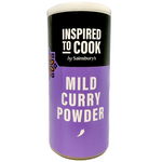Sainsbury's Itc Mild Curry Powder in a spice jar, showcasing the yellow powder used for mild curry dishes.