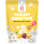 Bite Me Yogurt Smoothie confectionery snack with vitamin E, showcasing a creamy yogurt smoothie in a colorful package.