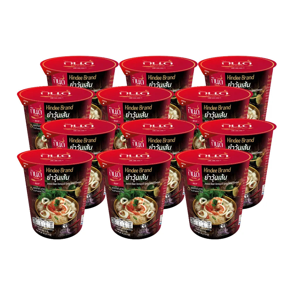 KINDEE Kin Dee Ready-to-eat Glass Noodle Salad Cup . X12 34g