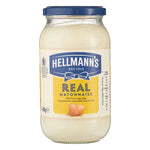 Jar of Hellmann's Real Mayonnaise 460g for sandwiches and salads, showing the classic white and blue label.