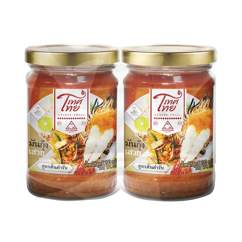 TASTETHAI Shrimp Paste with Soybean Oil in 200g packages, showing a jar with shrimp paste and soybeans.