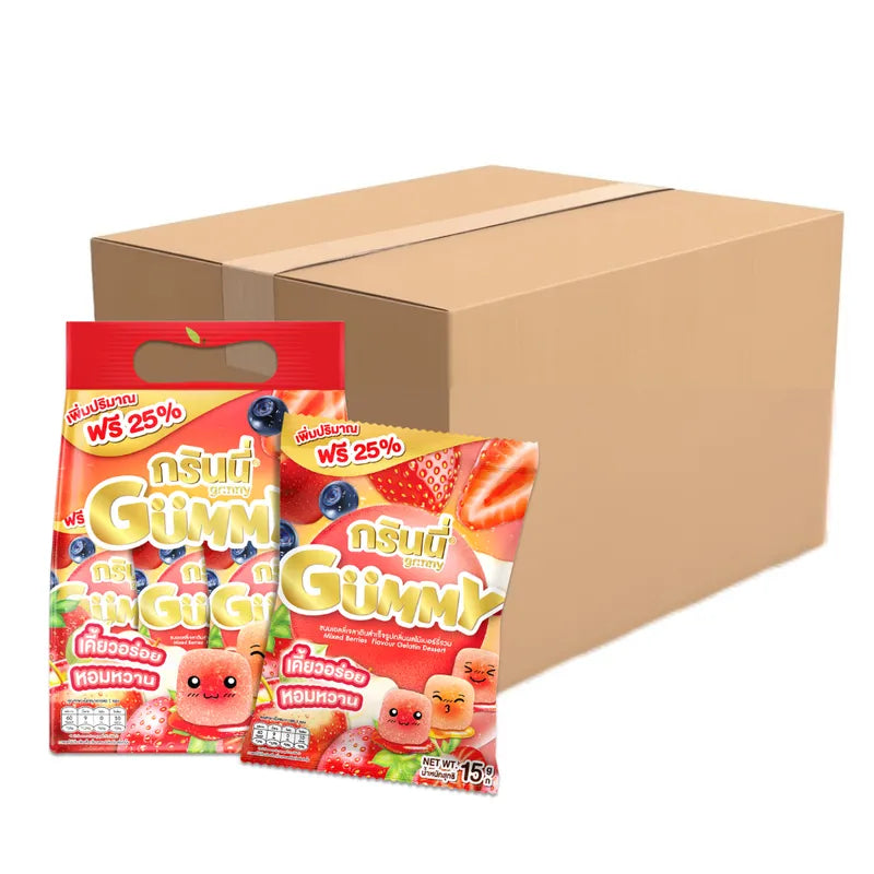 GRINNY MIXED BERRIES FLAVOUR GELATIN DESSERT . (PACK 12PCS) X12