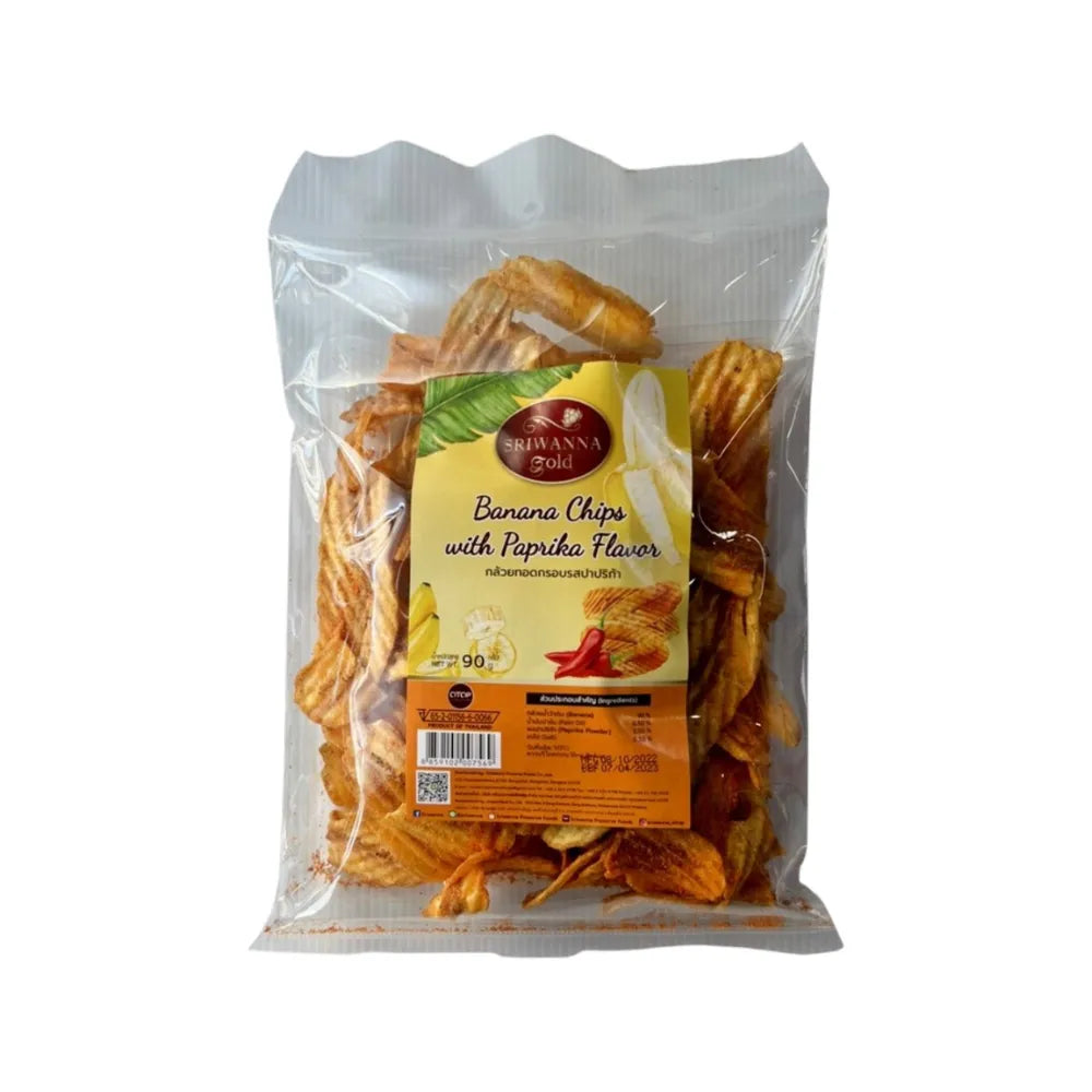 SRIWANNA Gold GOLD Banana Chips With Paprika Flavar 90g