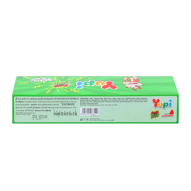 Yupi Gummy Sour Bonz Watermelon 10g x12