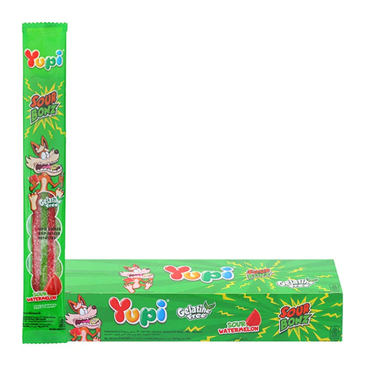 YUPI Gummy Sour Bonz Watermelon 10g x12