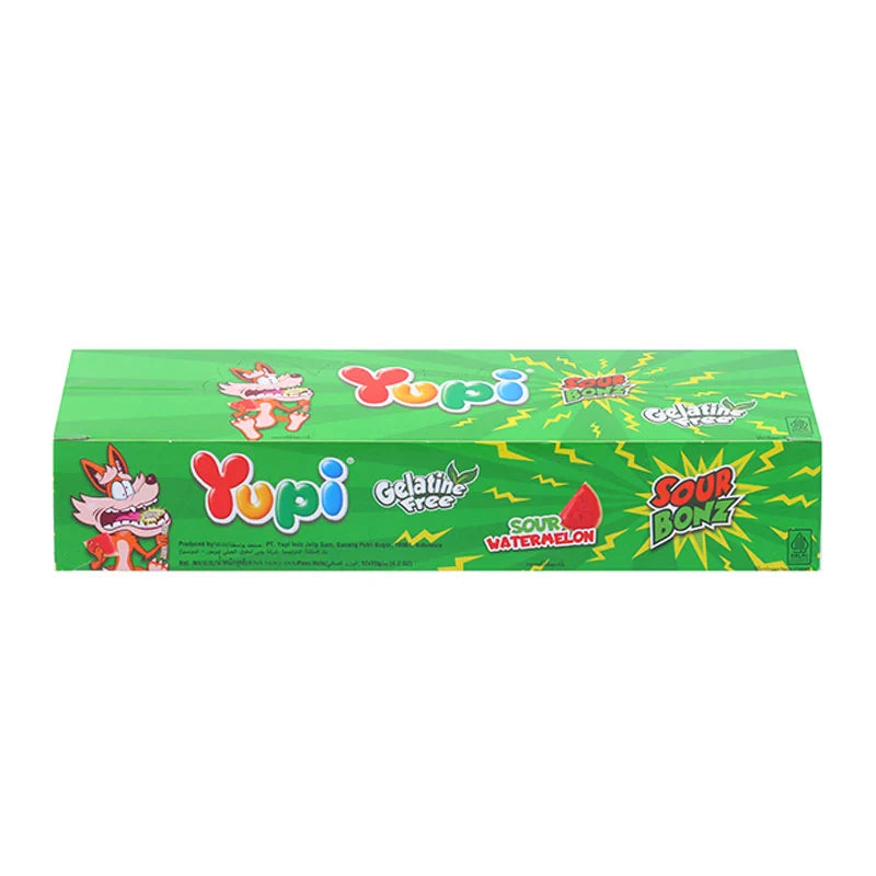 Yupi Gummy Sour Bonz Watermelon 10g x12
