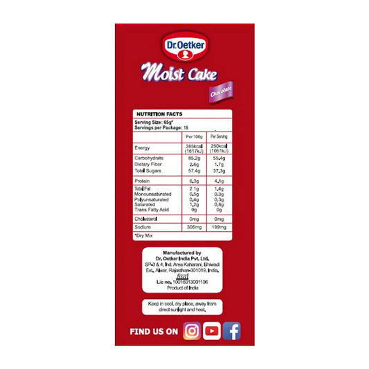 Dr.oetker Moist Cake Chocolate Mix 500g x2