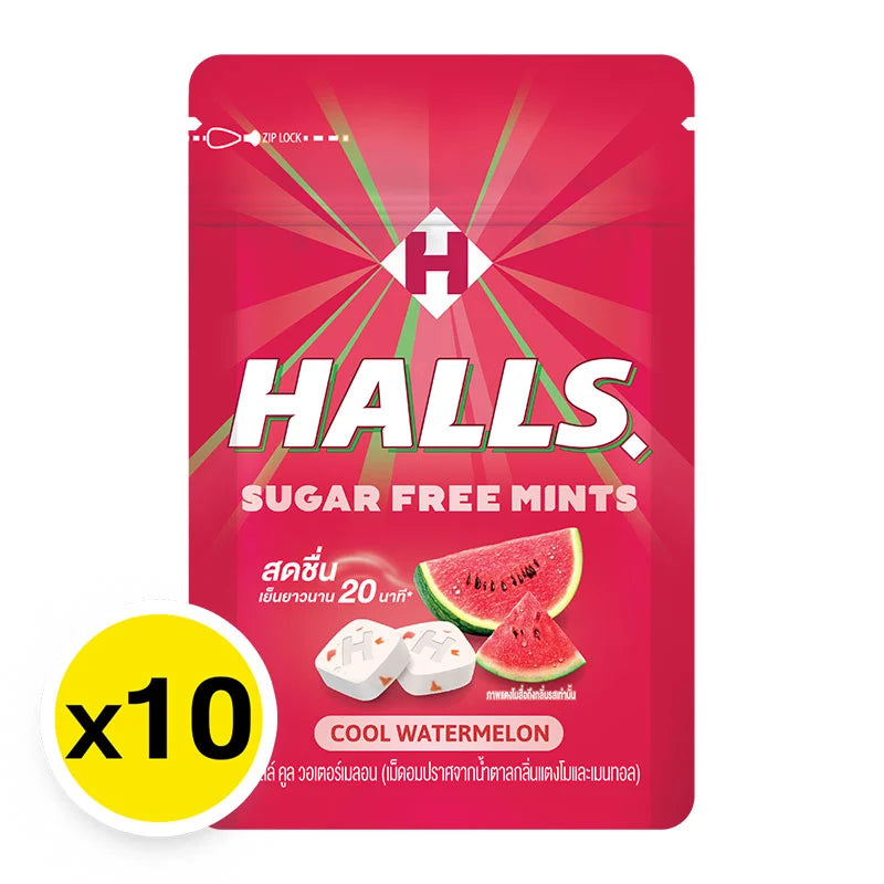 Halls Mint Watermelon Candy 15.4g x10