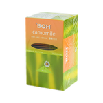 Boh Camomile tea bags for drinking, featuring individually wrapped herbal tea bags with chamomile flowers and tea leaves.