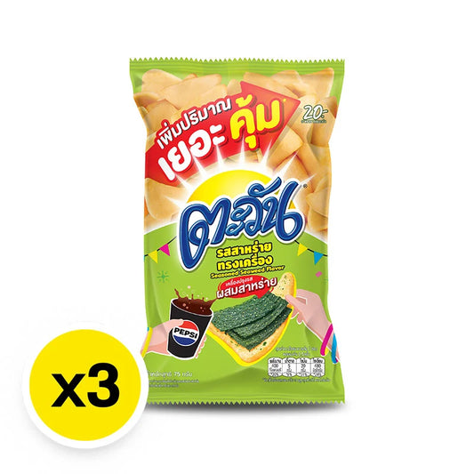 Tawan Tapioca Chips Seasoned Seaweed 75g x3