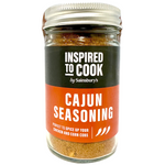 Sainsbury's Cajun Seasoning jar with labeled front view, showcasing the spice blend for flavorful cooking.