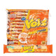 VOIZ Waffle Cheese Rice Crispies 19g, pack of 12, crispy snack with cheese flavor, in a colorful box.