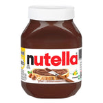 Jar of Nutella hazelnut chocolate spread 1kg from NUTELLA, showing the label and creamy texture inside.