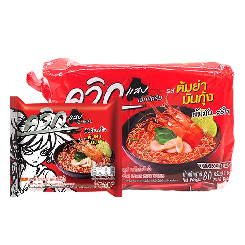 QUICK Tom Yum Mun Goong Flavour Instant Noodles 60g x10