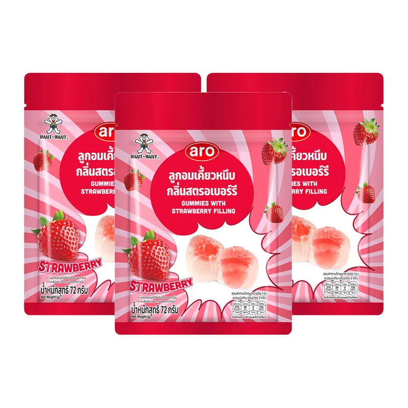 ARO Gummy Strawberry 72g x3